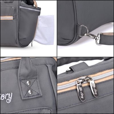 Eazy Kids Teknum Reversible Trip Stroller W/ Ace Diaper Bag - Grey